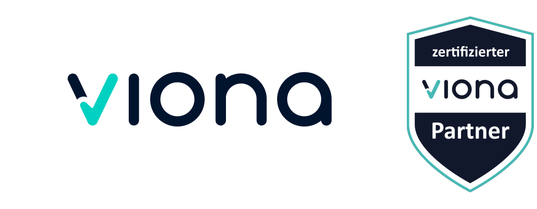 Schriftzug „Viona“ und Logo „zertifizierter Partner“